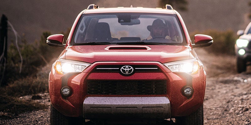 Front view of a red 2021 Toyota 4Runner