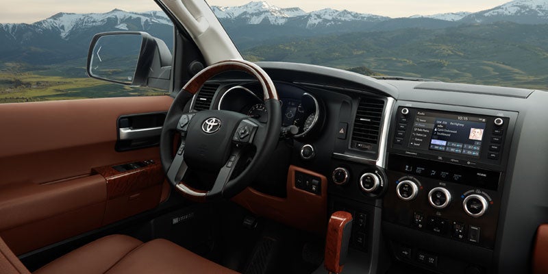 Interior view of a 2021 Toyota Sequoia