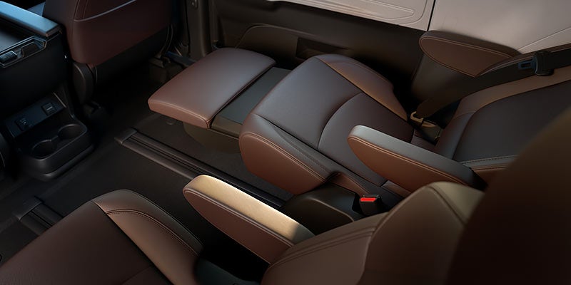 Interior view of seating in a 2021 Toyota Sienna
