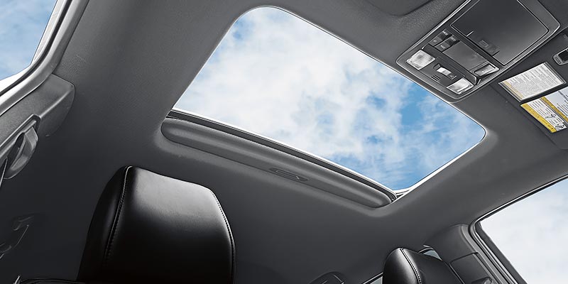 Interior view of a sunroof on a Toyota Tacoma