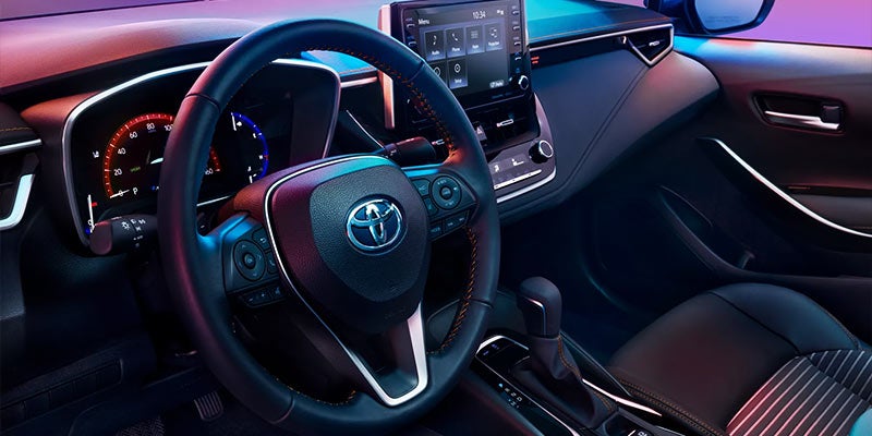 Interior view of Toyota Corolla Steering Column